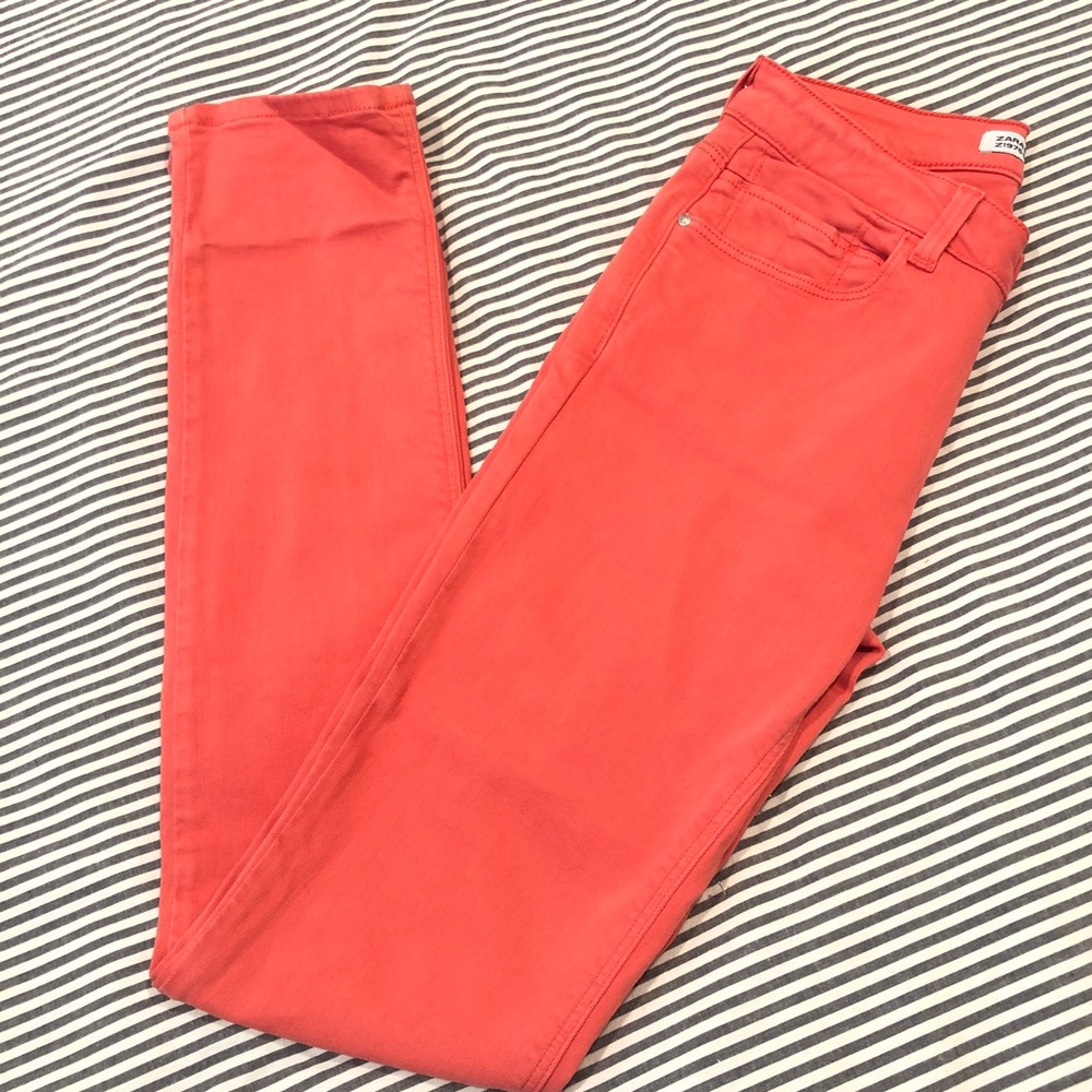 Zara Basic Z1975 Denim Coral Jeans